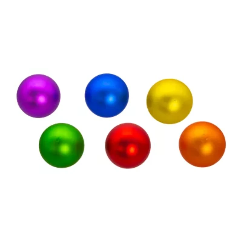 Kurt Adler 80mm Glass Matte Pride Ball 6-pc. Christmas Ornament