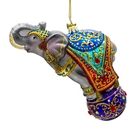 Kurt Adler 7-Inch Bellissimo Glass Elephant Christmas Ornament