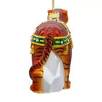 Kurt Adler 6.5-Inch Bellissimo Glass Tiger Christmas Ornament