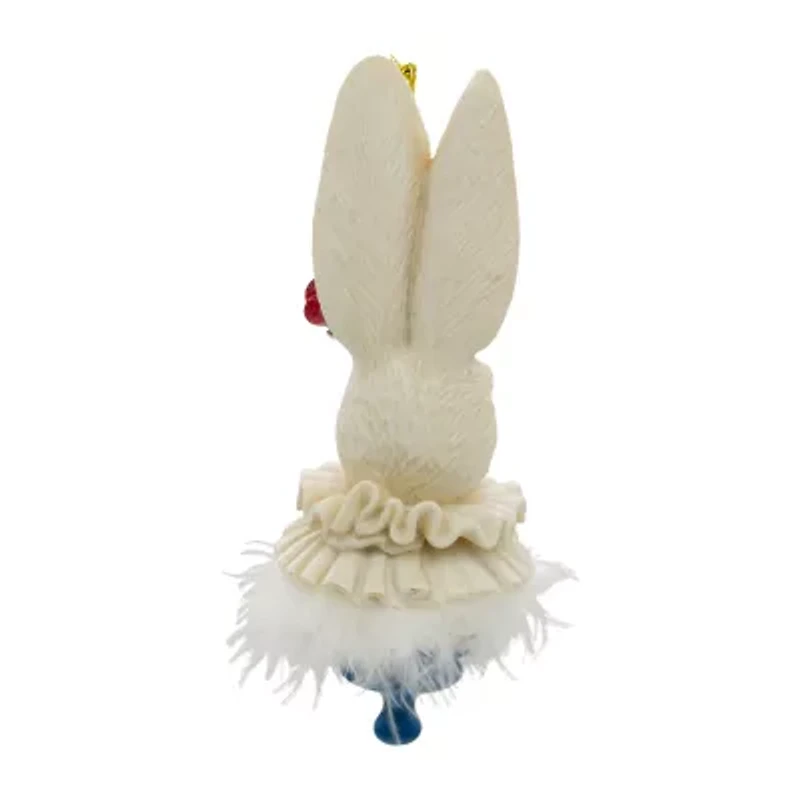Kurt Adler 6.5-Inch Resin Hollywood Hats Rabbit Alice in Wonderland Christmas Ornament