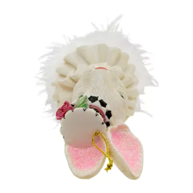 Kurt Adler 6.5-Inch Resin Hollywood Hats Rabbit Alice in Wonderland Christmas Ornament