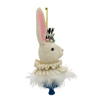 Kurt Adler 6.5-Inch Resin Hollywood Hats Rabbit Alice in Wonderland Christmas Ornament