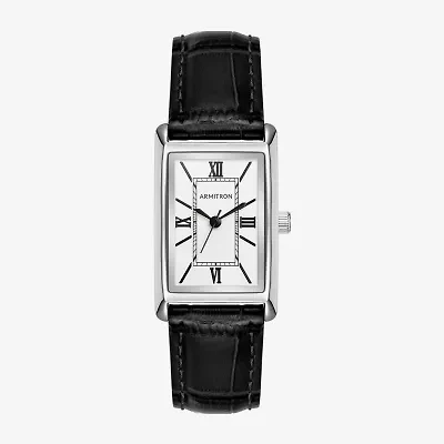 Armitron Womens Black Leather Strap Watch 75/5959svsvbk