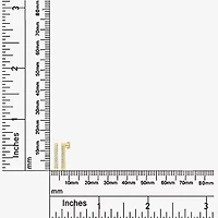 Silver Treasures Delicates Cubic Zirconia 14K Gold Over Brass 13.8mm Bar Stud Earrings