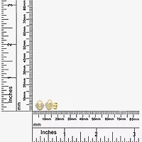 Silver Treasures Delicates Pad Lock Cubic Zirconia 14K Gold Over Brass 8.1mm Heart Stud Earrings