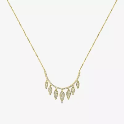 Womens 1/2 CT. T.W. Natural White Diamond 14K Gold 15 Inch Pendant Necklace