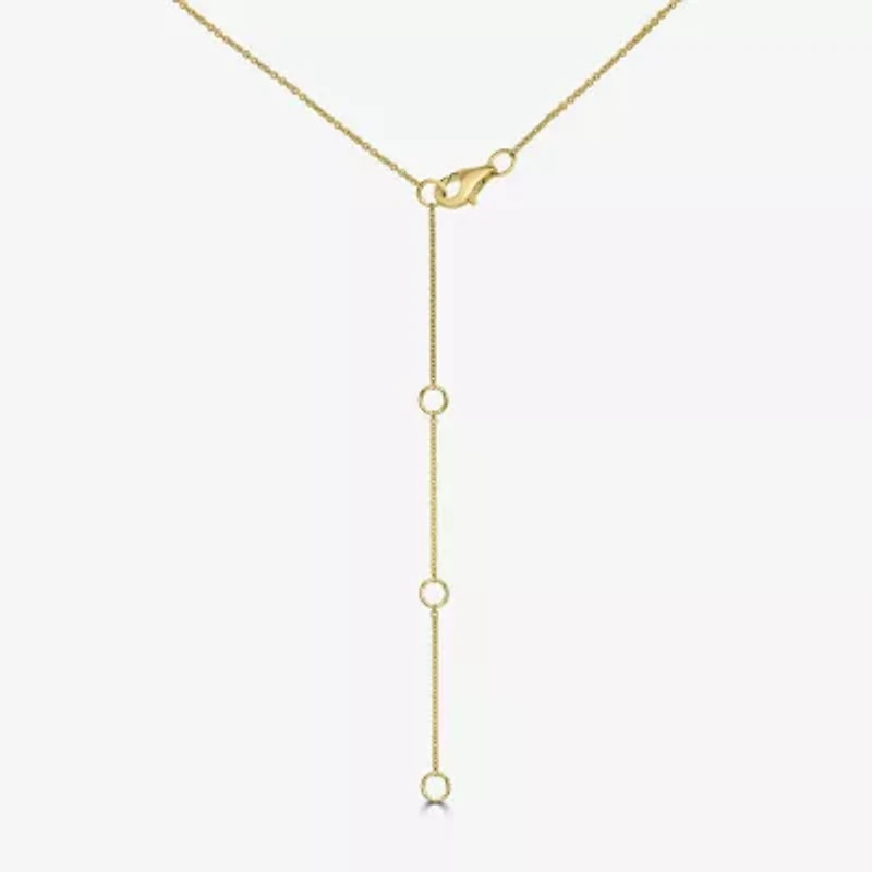 Bar Womens 3/4 CT. T.W. Natural White Diamond 14K Gold Bar Curved 15 Inch Pendant Necklace