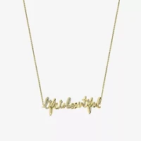 "Life Is Beautiful" Womens 1/8 CT. T.W. Natural White Diamond 14K Gold 15 Inch Pendant Necklace