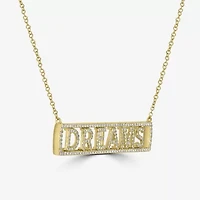 "Dreams" Womens 1/2 CT. T.W. Natural White Diamond 14K Gold Bar 15 Inch Pendant Necklace