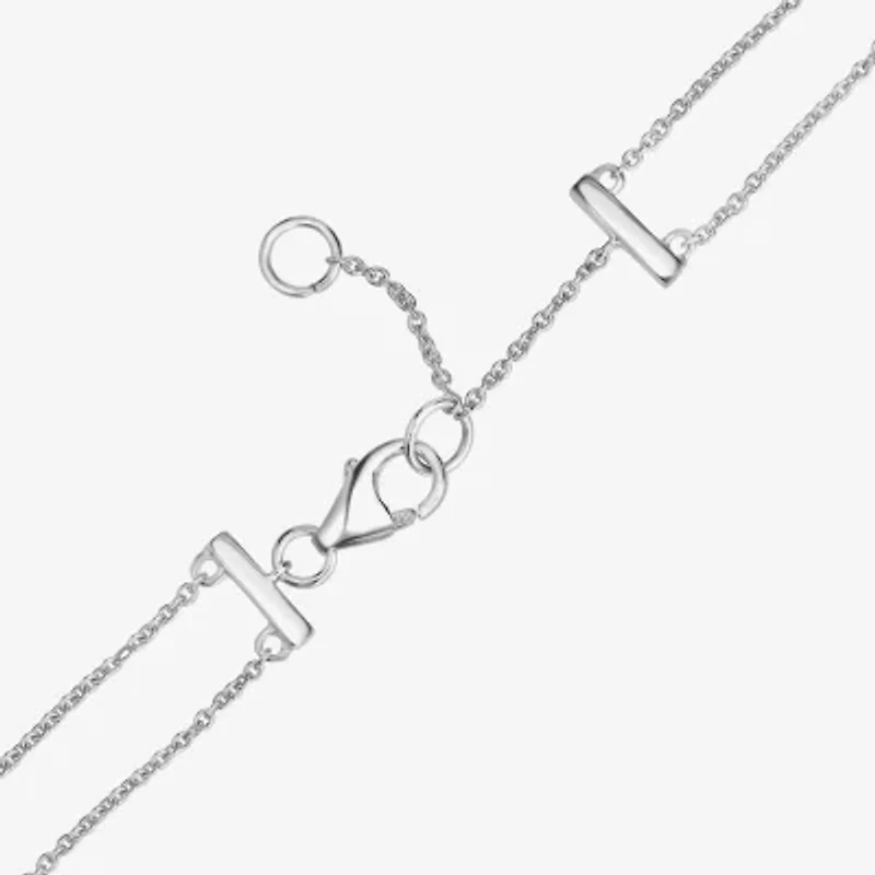 "Life Is Beautiful" Womens 14K White Gold 7 Inch Solid Rolo Chain Bracelet