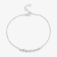 Dreams" 1/5 CT.T.W. Natural Diamond 14K White Gold 7 Inch Solid Rolo Chain Bracelet"