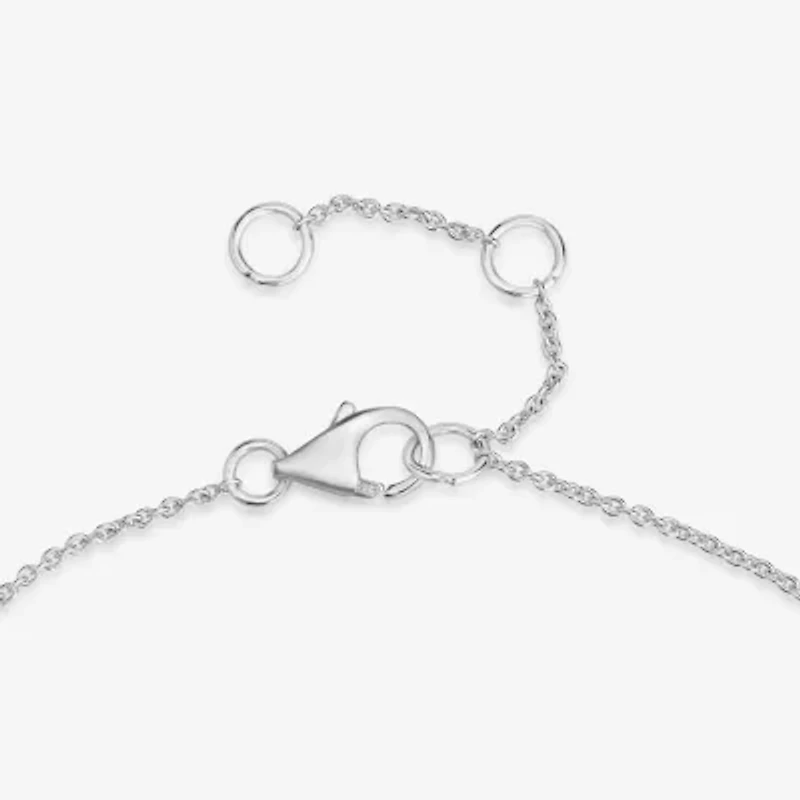 Good Vibes" 1/10 CT.T.W. Natural Diamond 14K White Gold 7 Inch Solid Rolo Chain Bracelet"