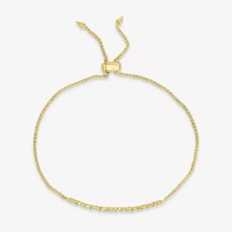 Womens 1/2 CT. T.W. Natural White Diamond 14K Gold Bar Bolo Bracelet