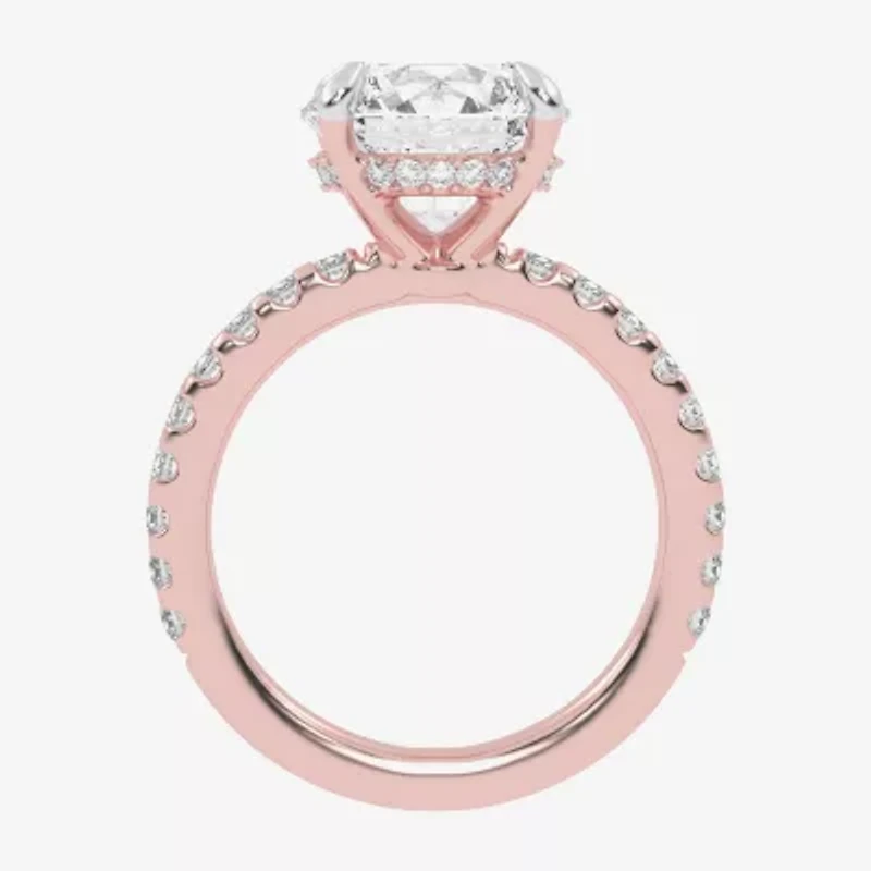 (G-H / Vs2-Si1) Womens 4 1/2 CT. T.W. Lab Grown White Diamond 14K Gold Side Stone Engagement Ring