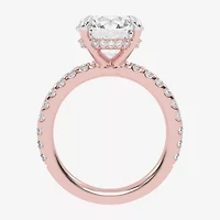 (G-H / Vs2-Si1) Womens 4 1/2 CT. T.W. Lab Grown White Diamond 14K Gold Side Stone Engagement Ring