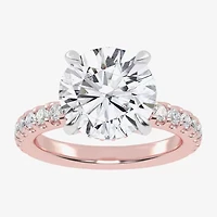 (G-H / Vs2-Si1) Womens 4 1/2 CT. T.W. Lab Grown White Diamond 14K Gold Side Stone Engagement Ring