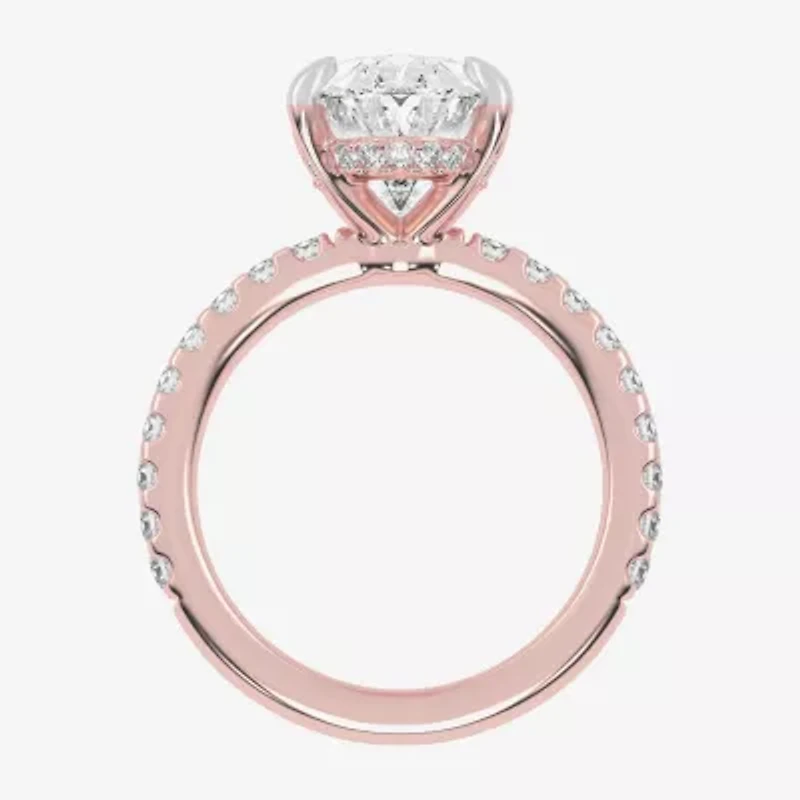 (G-H / Vs2-Si1) Womens 4 1/2 CT. T.W. Lab Grown White Diamond 14K Gold Side Stone Engagement Ring