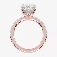 (G-H / Vs2-Si1) Womens 4 1/2 CT. T.W. Lab Grown White Diamond 14K Gold Side Stone Engagement Ring