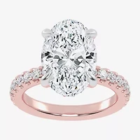 (G-H / Vs2-Si1) Womens 4 1/2 CT. T.W. Lab Grown White Diamond 14K Gold Side Stone Engagement Ring