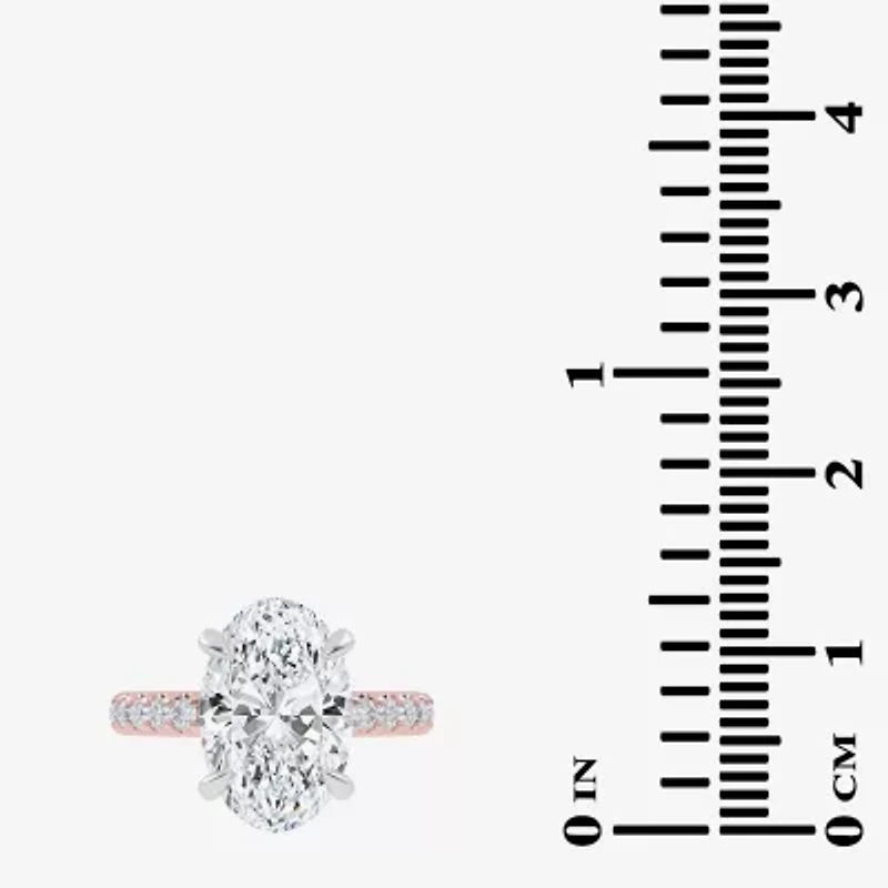 (G-H / Vs2-Si1) Womens 4 1/2 CT. T.W. Lab Grown White Diamond 14K Gold Side Stone Engagement Ring