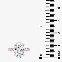 (G-H / Vs2-Si1) Womens 4 1/2 CT. T.W. Lab Grown White Diamond 14K Gold Side Stone Engagement Ring
