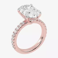 (G-H / Vs2-Si1) Womens 4 1/2 CT. T.W. Lab Grown White Diamond 14K Gold Side Stone Engagement Ring