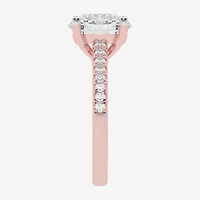 G-H / Vs2-Si1) Womens 1/3 Ct. T.W. Lab Grown White Diamond 14K Gold Round Side Stone Engagement Ring