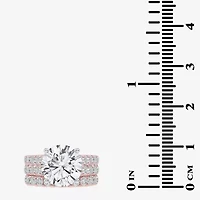 (G-H / Vs2-Si1) Womens 6 CT. T.W. Lab Grown White Diamond 14K Gold Side Stone Bridal Set