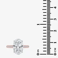 (G-H / Vs2-Si1) Womens 4 1/3 Ct. T.W. Lab Grown White Diamond 14K Gold Oval Side Stone Engagement Ring