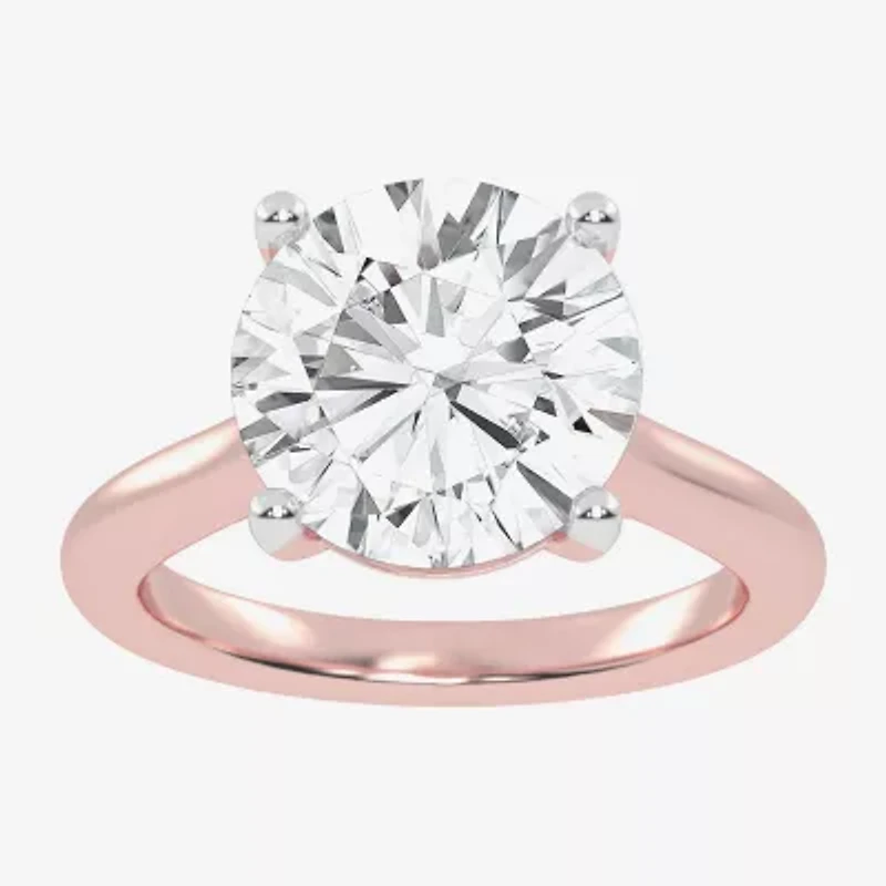 (G-H / Vs2-Si1) Womens 3 CT. T.W. Lab Grown White Diamond 14K Rose Gold Solitaire Engagement Ring