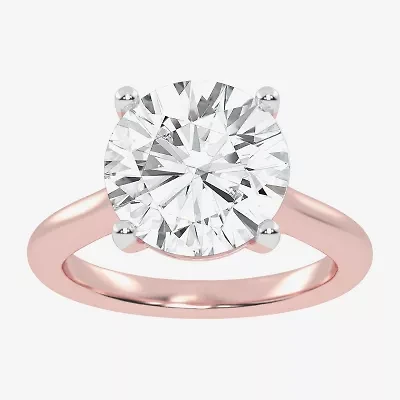 (G-H / Vs2-Si1) Womens 3 CT. T.W. Lab Grown White Diamond 14K Rose Gold Solitaire Engagement Ring
