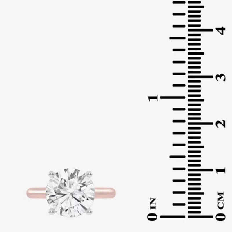 (G-H / Vs2-Si1) Womens 3 CT. T.W. Lab Grown White Diamond 14K Rose Gold Solitaire Engagement Ring