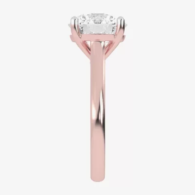 (G-H / Vs2-Si1) Womens 3 CT. T.W. Lab Grown White Diamond 14K Rose Gold Solitaire Engagement Ring