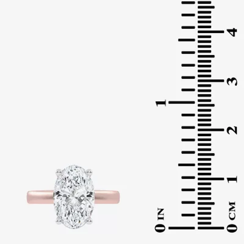 (G-H / Vs2-Si1) Womens 3 1/2 CT. T.W Lab Grown White Diamond 14K Rose Gold Solitaire Engagement Ring