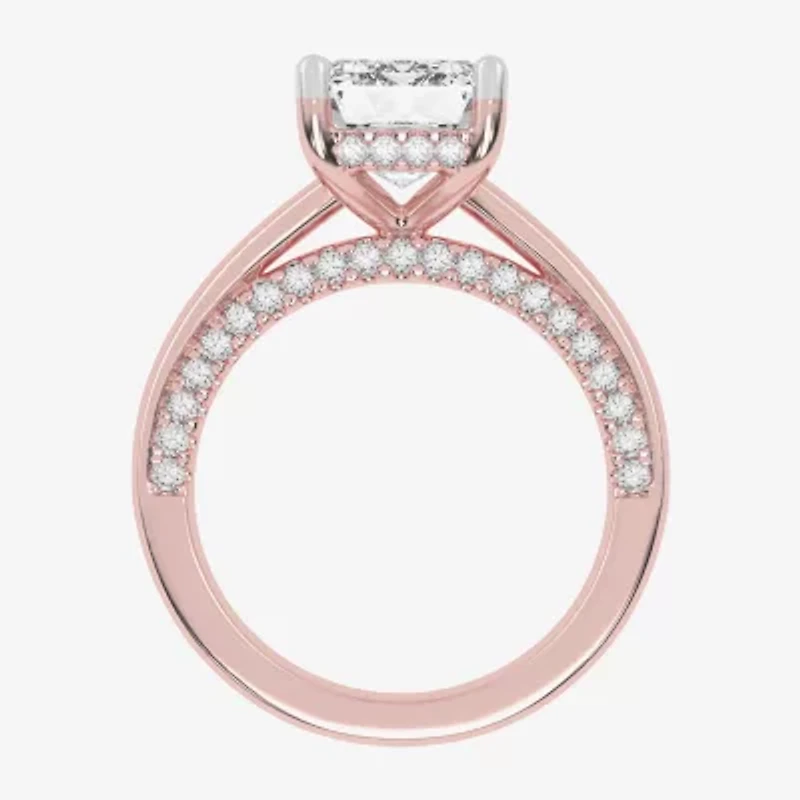 (G-H / Vs2-Si1) Womens 3 1/2 CT. T.W Lab Grown White Diamond 14K Rose Gold Solitaire Engagement Ring