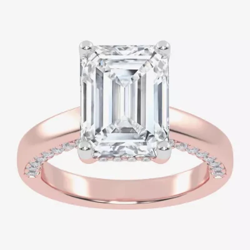 (G-H / Vs2-Si1) Womens 3 1/2 CT. T.W Lab Grown White Diamond 14K Rose Gold Solitaire Engagement Ring