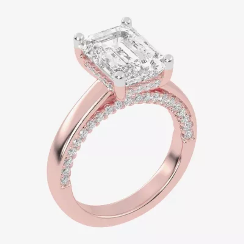 (G-H / Vs2-Si1) Womens 3 1/2 CT. T.W Lab Grown White Diamond 14K Rose Gold Solitaire Engagement Ring