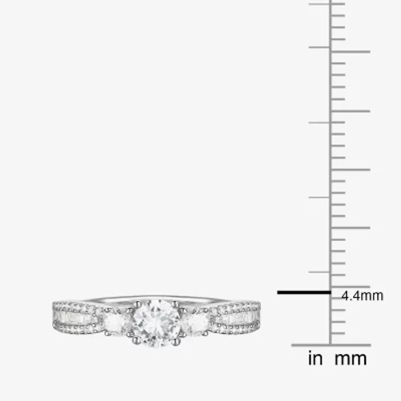 Love Lives Forever (G-H / Vs2-Si1) Womens 3/4 CT. T.W. Lab Grown White Diamond 10K Gold Round 3-Stone Side Stone Band