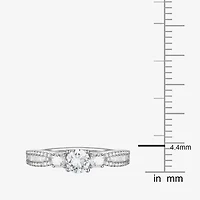 Love Lives Forever (G-H / Vs2-Si1) Womens 3/4 CT. T.W. Lab Grown White Diamond 10K Gold Round 3-Stone Side Stone Band