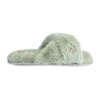 Jessica Simpson Embellished Plush Womens Slip-On Slippers