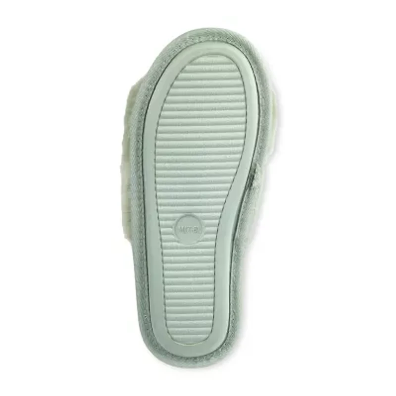Jessica Simpson Embellished Plush Womens Slip-On Slippers