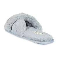 JS Jessica Simpson Embellished Plush Womens Slip-On Slippers