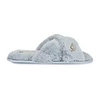 Jessica Simpson Embellished Plush Womens Slip-On Slippers
