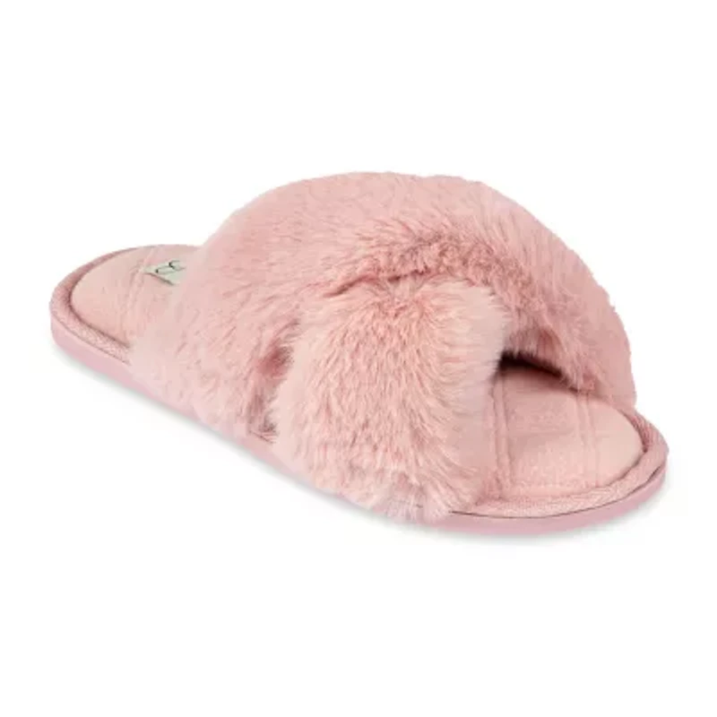 Jessica Simpson Plush Cross Womens Slip-On Slippers
