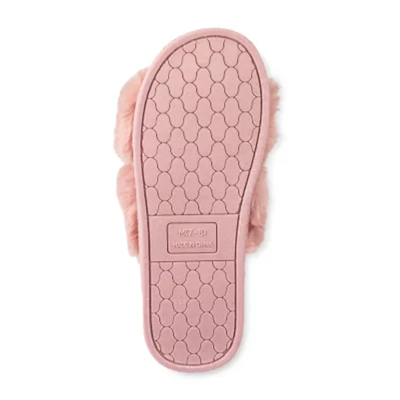 Jessica Simpson Plush Cross Womens Slip-On Slippers