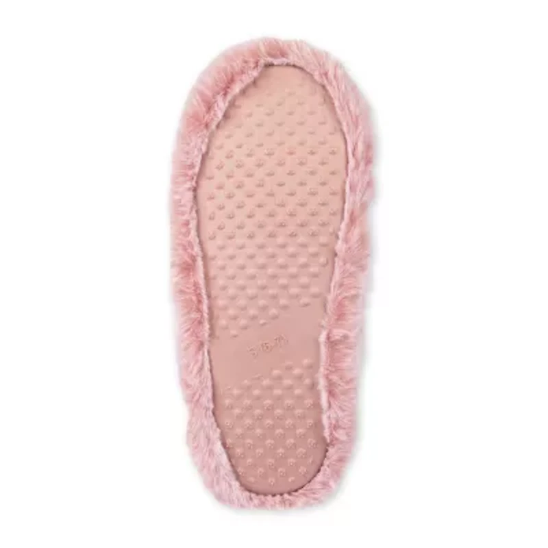 Jessica Simpson Tipped Fur Platform Cross Womens Slip-On Slippers