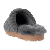 Jessica Simpson Cable Knit Womens Slip-On Slippers