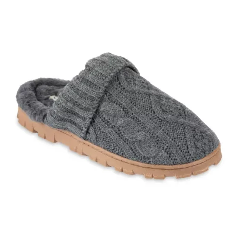 Jessica Simpson Cable Knit Womens Slip-On Slippers