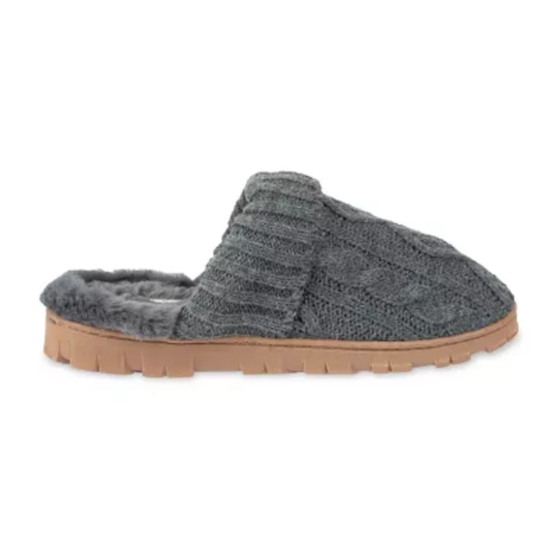 Jessica Simpson Cable Knit Womens Slip-On Slippers