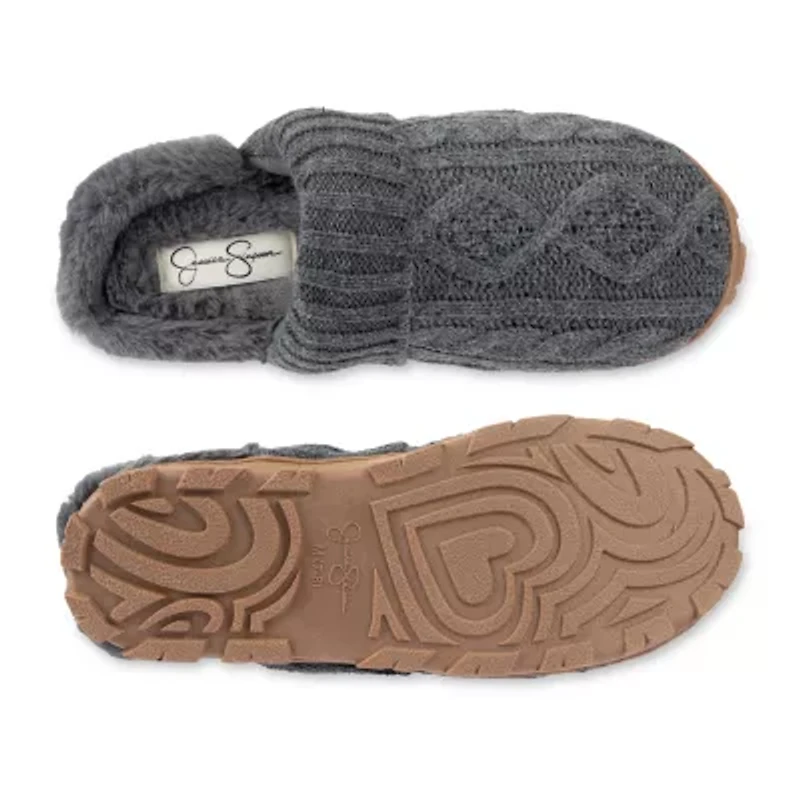 Jessica Simpson Cable Knit Womens Slip-On Slippers